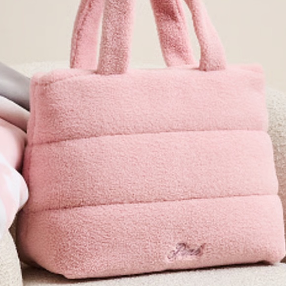 New Pink By VICTORIA'S SECRET Cozy Plush Tote + Blanket - Picture 2 of 2